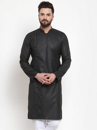 Jompers Men Black Solid Kurta Only - Distacart