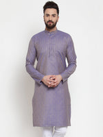 Thumbnail for Jompers Men Blue & White Self Design Kurta Only - Distacart