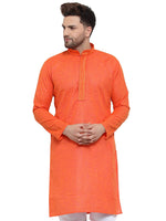 Thumbnail for Jompers Men's D-Orange Woven Kurta Only
