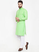 Thumbnail for Jompers Men Green & White Embroidered Kurta Only - Distacart