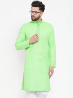 Thumbnail for Jompers Men Green & White Embroidered Kurta Only - Distacart