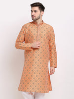 Thumbnail for Jompers Men's Orange Woven Kurta Only
