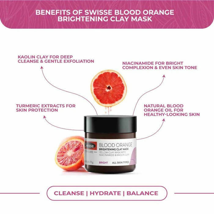 Swisse Blood Orange Brightening Clay Mask With Vitamin C - Distacart