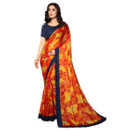 Thumbnail for Vamika Multi Color Designer Chiffon Brasso Saree With Mirror Work Lace - Distacart