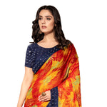 Thumbnail for Vamika Multi Color Designer Chiffon Brasso Saree With Mirror Work Lace - Distacart