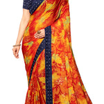 Thumbnail for Vamika Multi Color Designer Chiffon Brasso Saree With Mirror Work Lace - Distacart