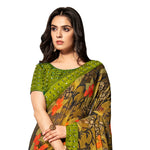 Thumbnail for Vamika Multi Color Designer Chiffon Brasso Saree With Mirror Work Lace - Distacart