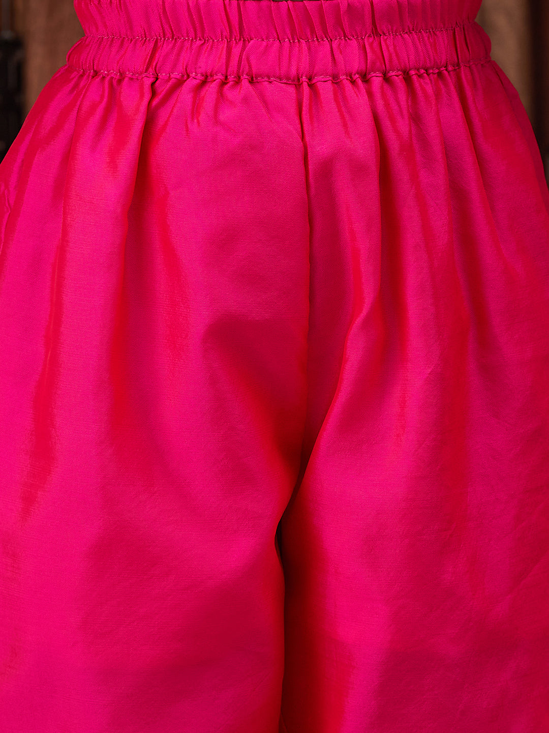 Girls Gotta Patti Detail Anarkali Velvet Kurta Trousers With Dupatta - Mini Marvels - Distacart