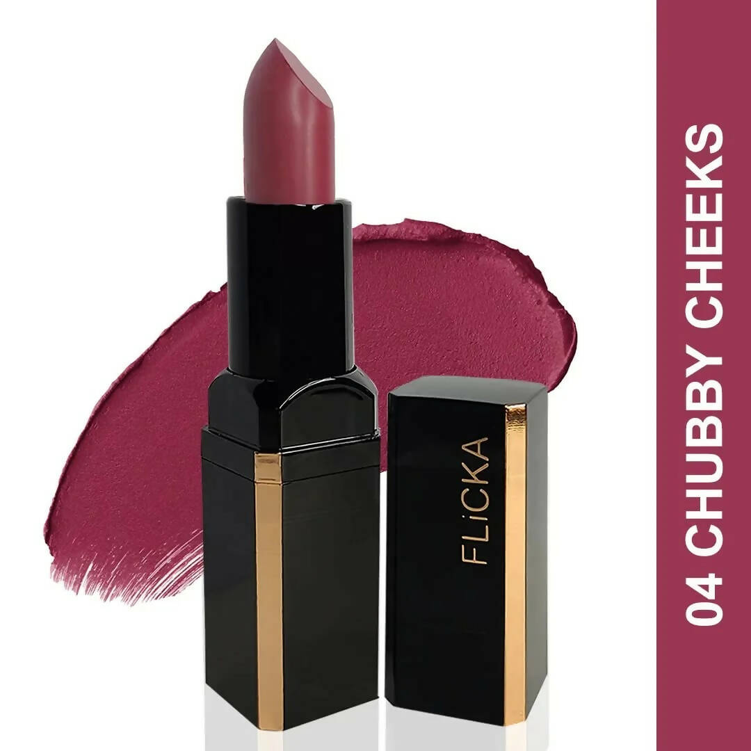 FLiCKA Lip Poetry Matte Lipstick Shade 04 Chubby Cheeks - Pink Mauve - Distacart