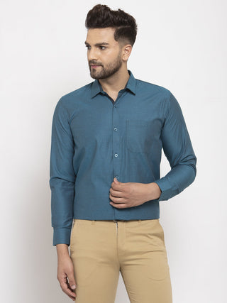 Jainish Blue Men's Cotton Polka Dots Formal Shirt's ( SF 761Peacock ) - Distacart