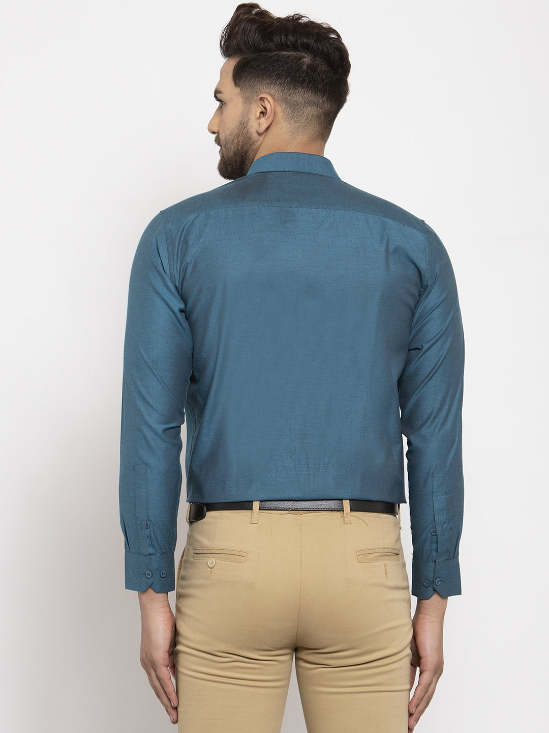 Jainish Blue Men's Cotton Polka Dots Formal Shirt's ( SF 761Peacock ) - Distacart