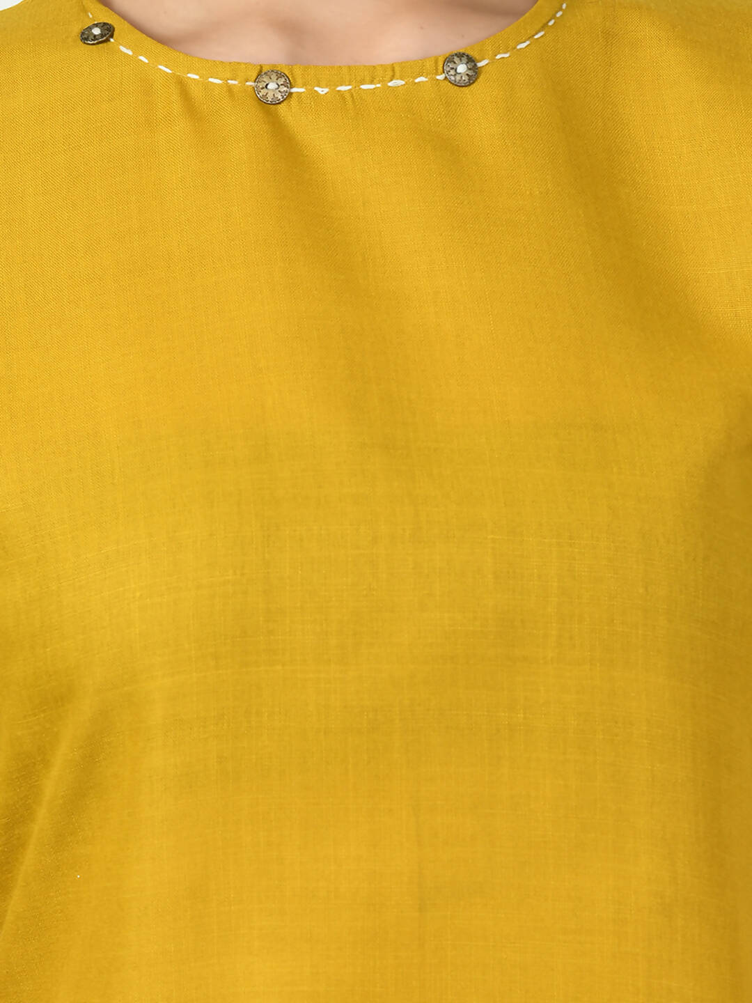 Myshka Women's Mustard A-Line Solid Kurta - Distacart