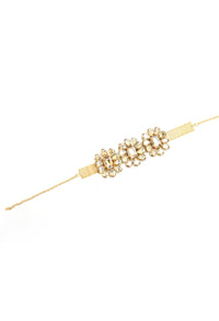 Thumbnail for Mominos Fashion Joharkamal Gold-Plated Brass Finish Stone Choker For Women & Girls (Golden) - Distacart