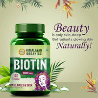 Thumbnail for Biotin 10,000 mcg For Hair, Nails & Skin Nutraceutical Tablets