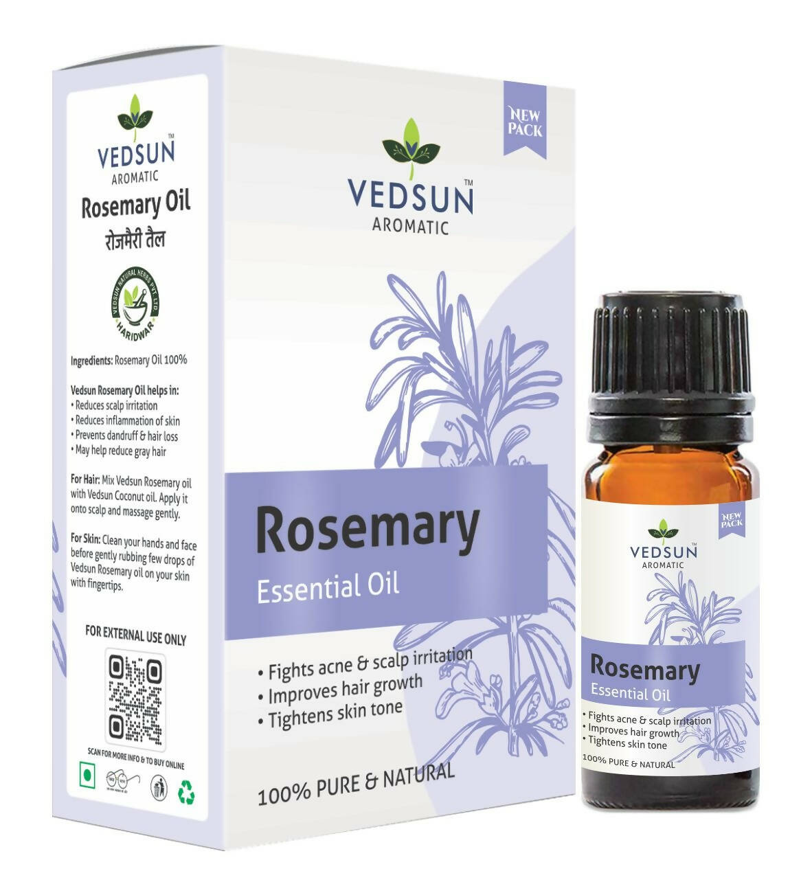 Vedsun Naturals Rosemerry Essential Oil Pure & Organic for Skin and Fragrance - Distacart