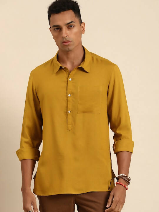 Mustard Men Rayon Boxy Opaque Casual Shirt - Mahotsav - Distacart