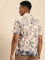 Thumbnail for Off White Relaxed Floral Opaque Printed Casual Resort Shirt - Mahotsav - Distacart
