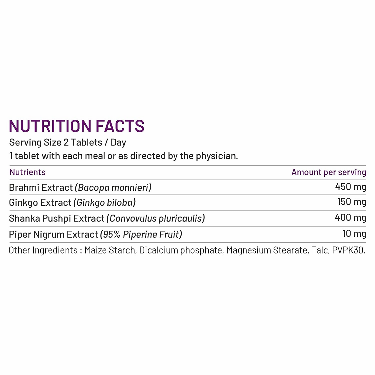 Bliss Welness Brahmi Shankpushpi Ginkgo Biloba Tablets - Distacart