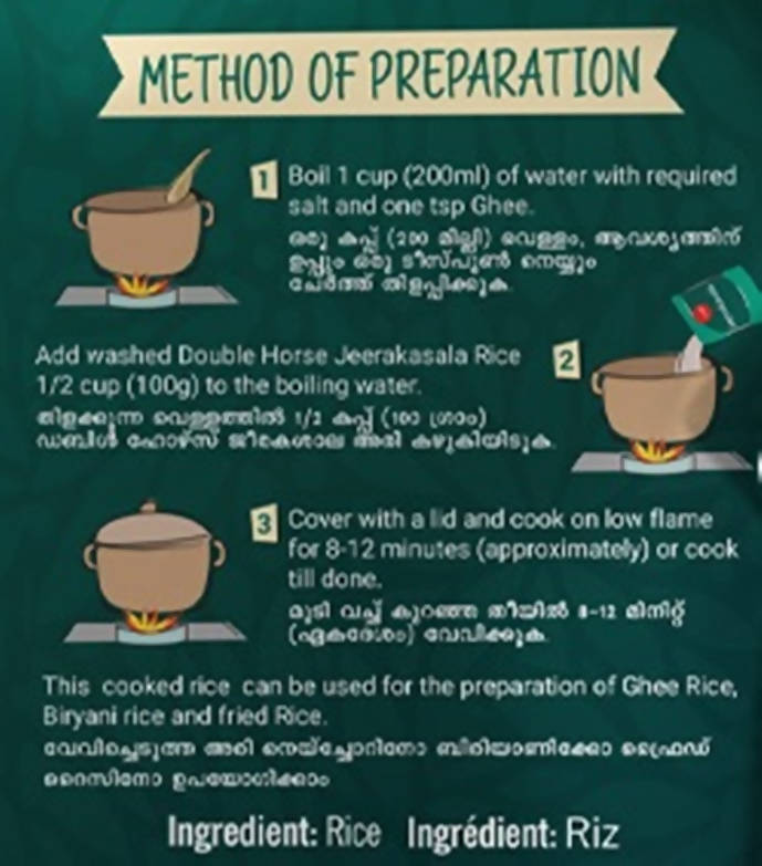 Double Horse Jeerakasala Rice - Distacart