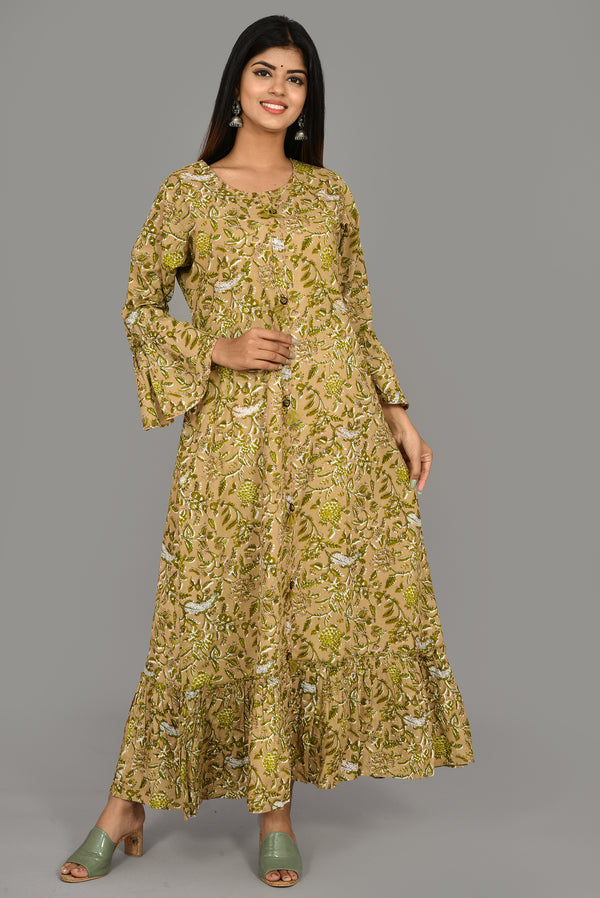 Kaajh Women's Green Floral Print kurta - Distacart
