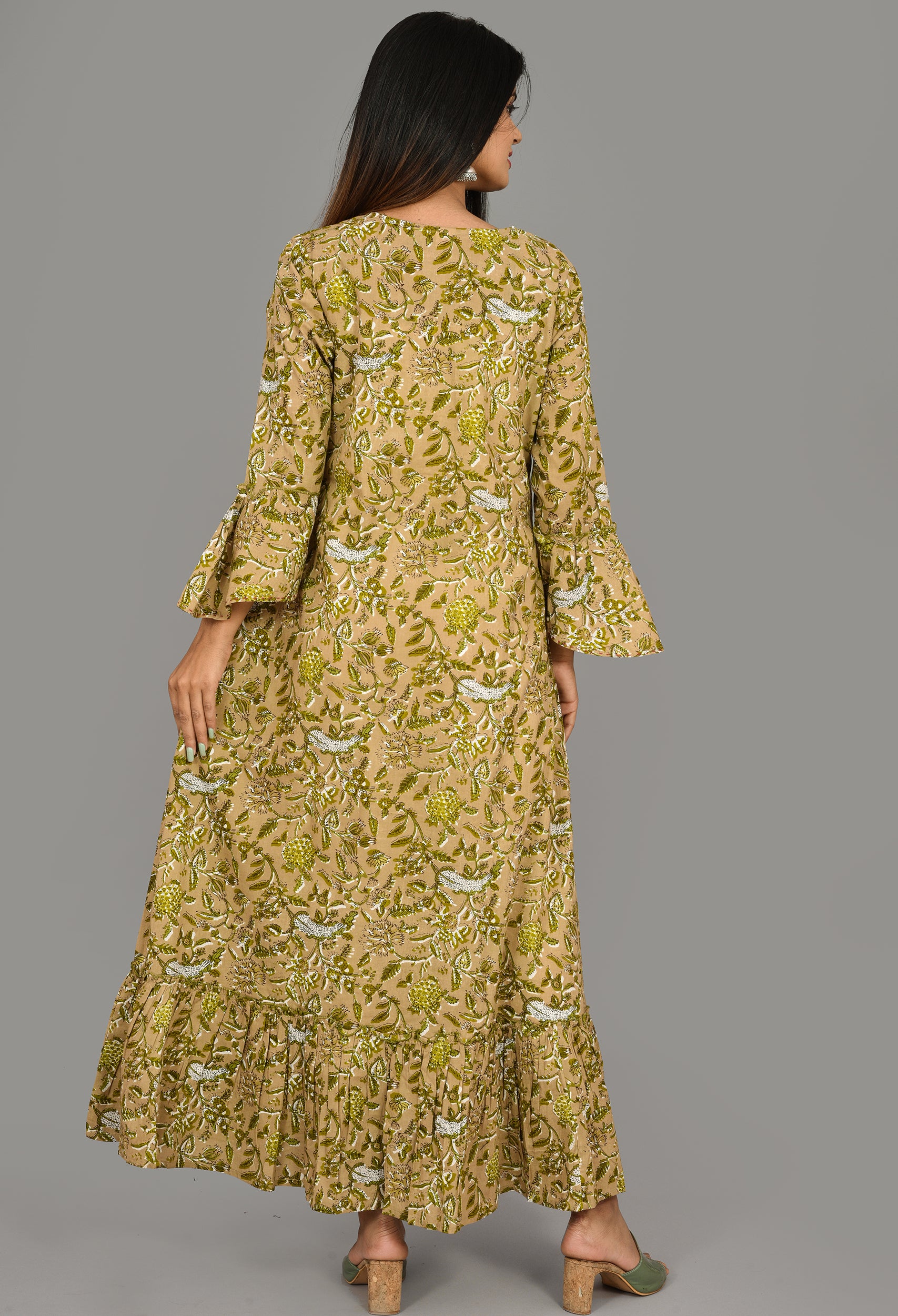 Kaajh Women's Green Floral Print kurta - Distacart