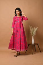 Thumbnail for Kaajh Women's Pink Paisley Print kurta - Distacart
