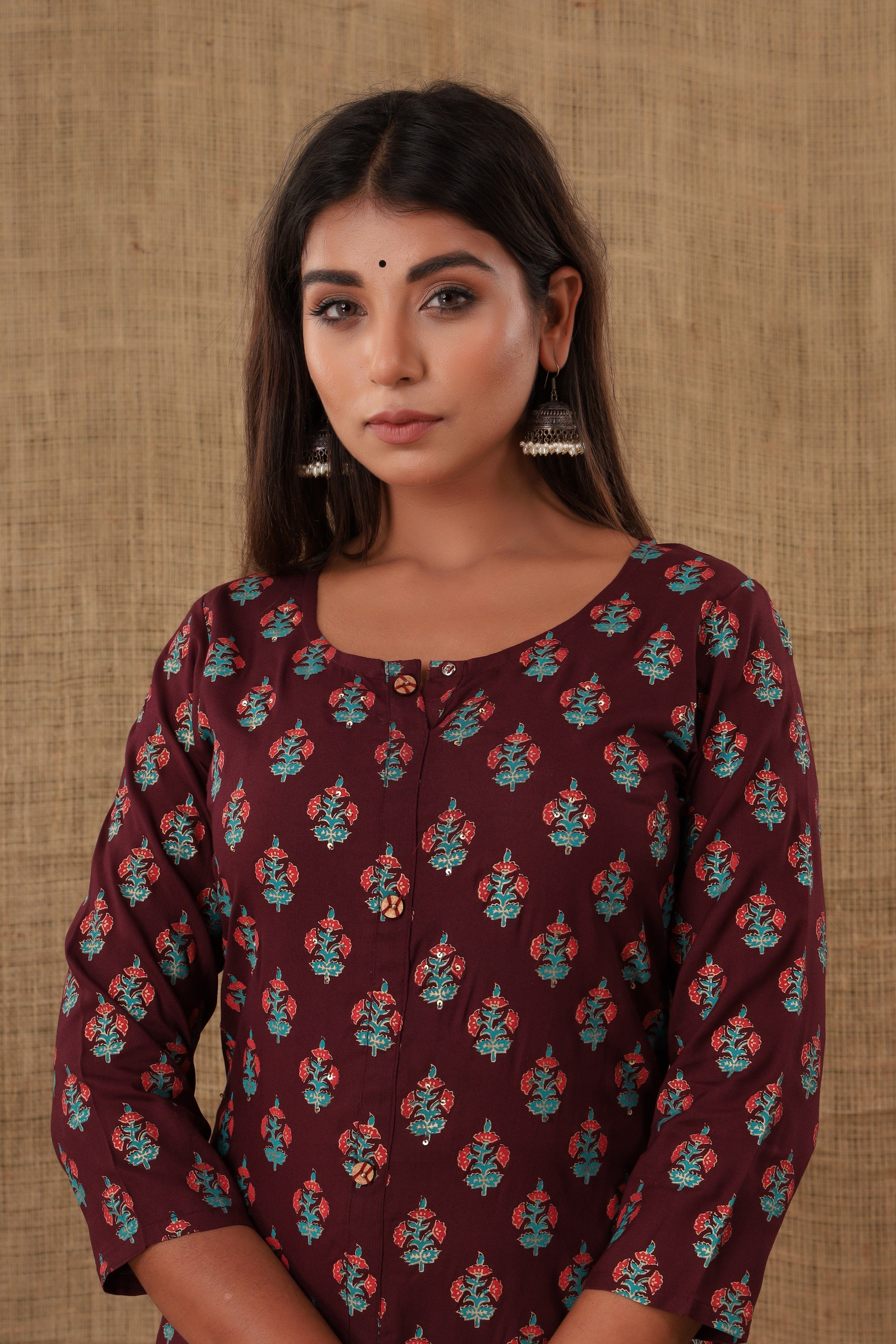 Kaajh Women's Purple Floral Print Kurta - Distacart