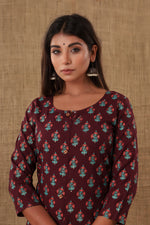 Thumbnail for Kaajh Women's Purple Floral Print Kurta - Distacart