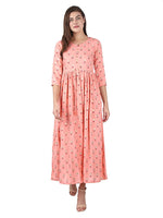 Thumbnail for Kaajh Pink Floral Print kurta For Women - Distacart