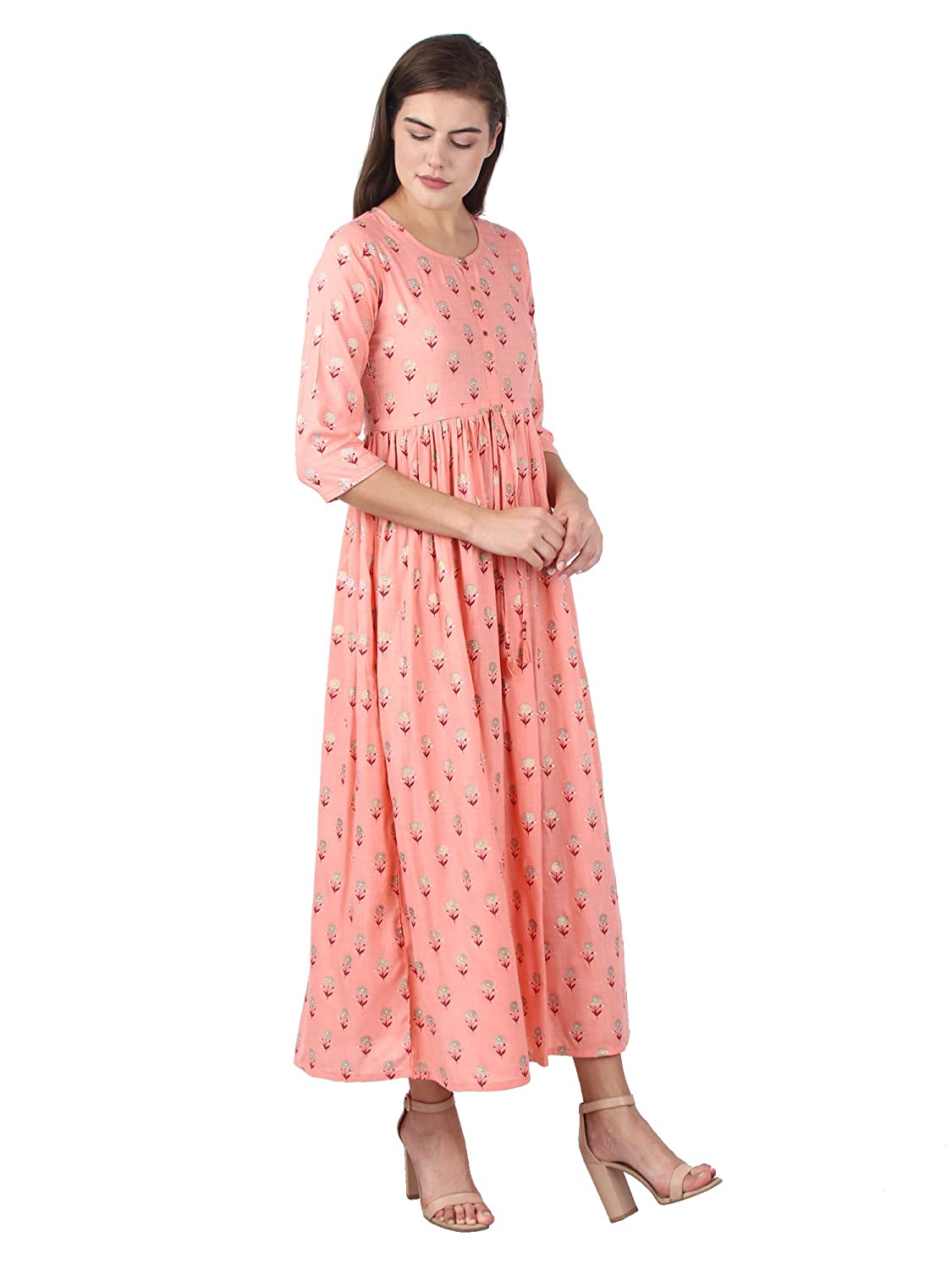 Kaajh Pink Floral Print kurta For Women - Distacart