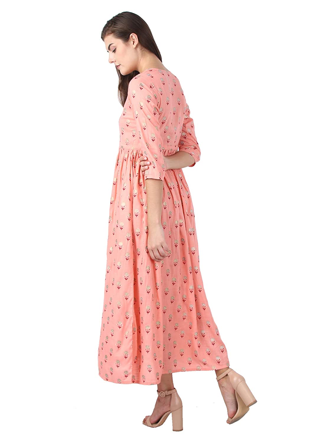 Kaajh Pink Floral Print kurta For Women - Distacart