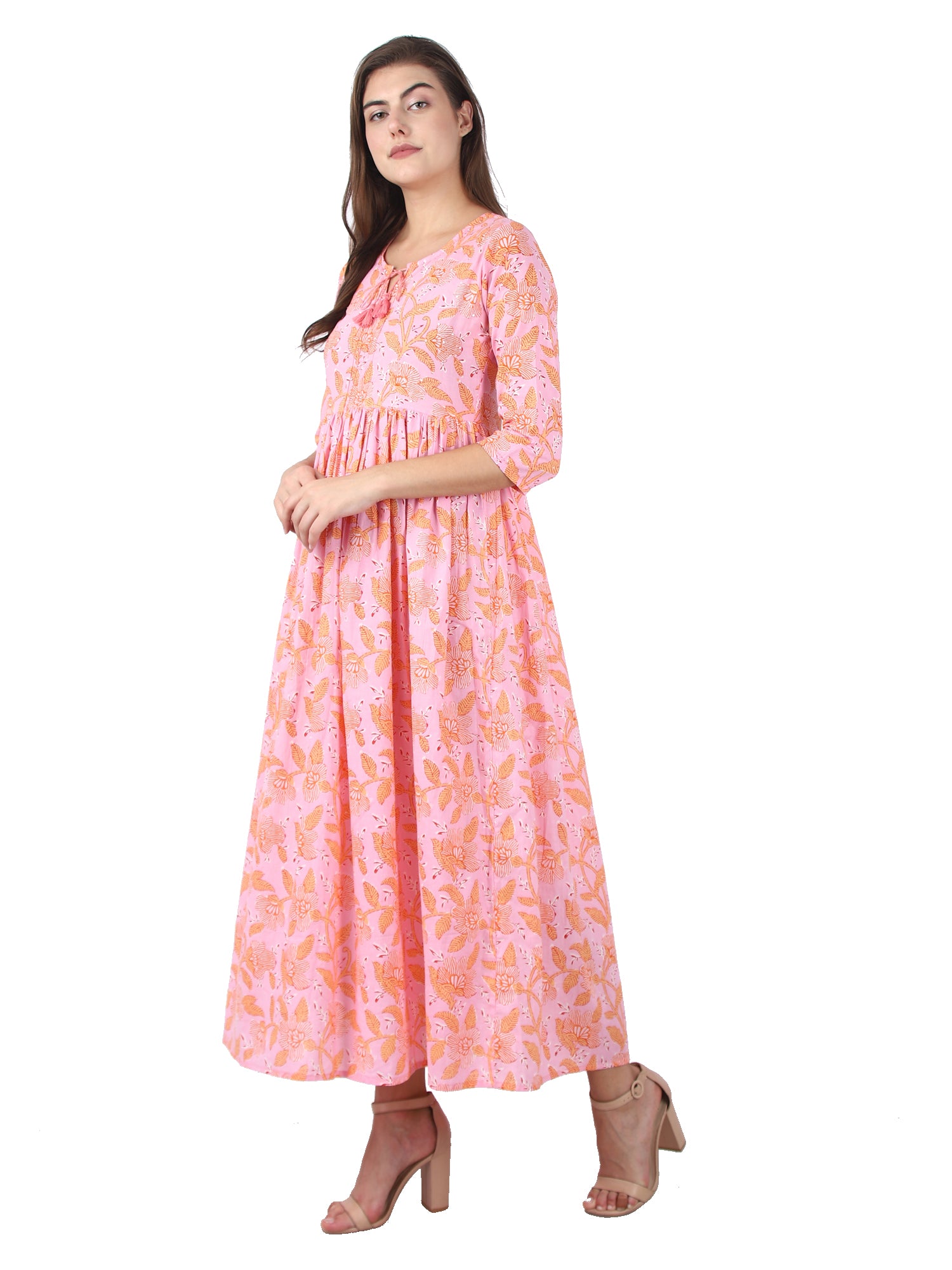 Kaajh Women's Pink Floral Print kurta - Distacart