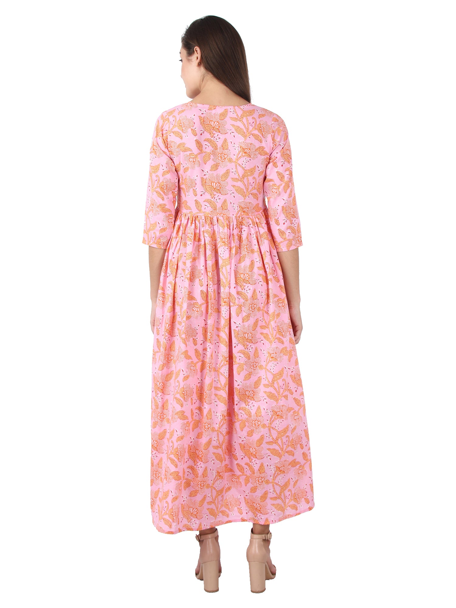 Kaajh Women's Pink Floral Print kurta - Distacart
