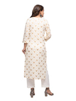 Thumbnail for Kaajh Women's Off White Gold Print kurta - Distacart