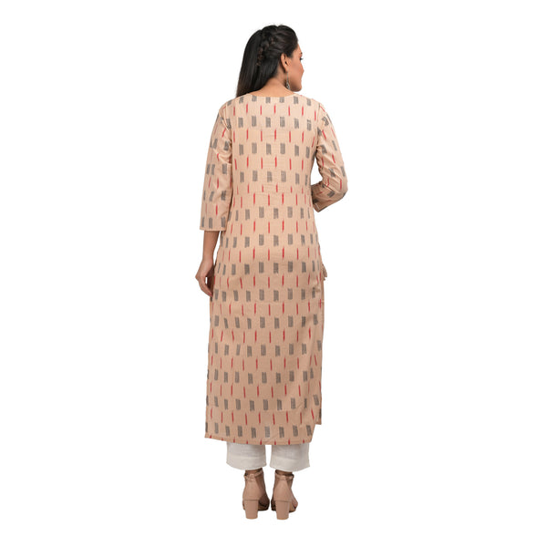Kaajh Women's Beige Printed Casual kurta - Distacart