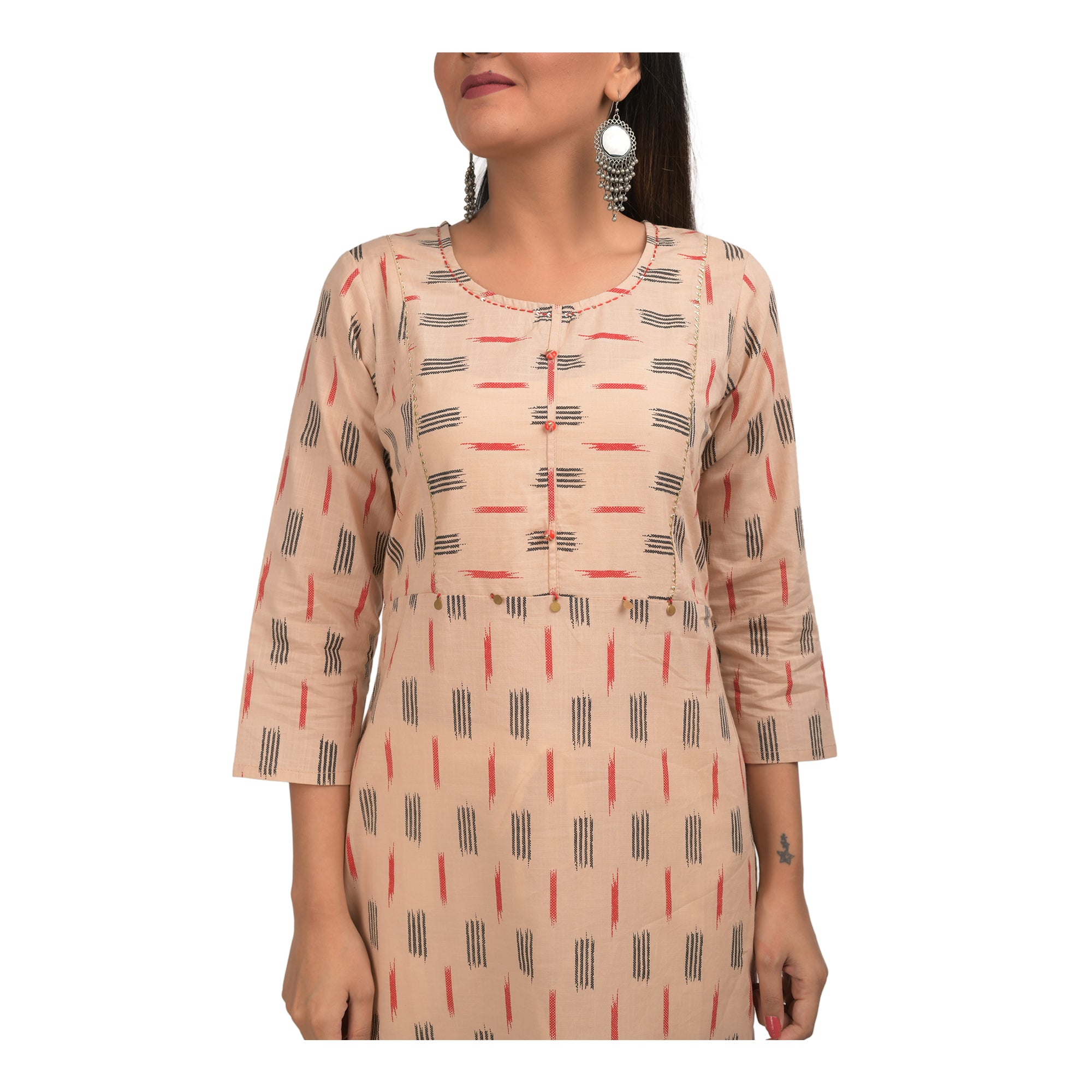 Kaajh Women's Beige Printed Casual kurta - Distacart