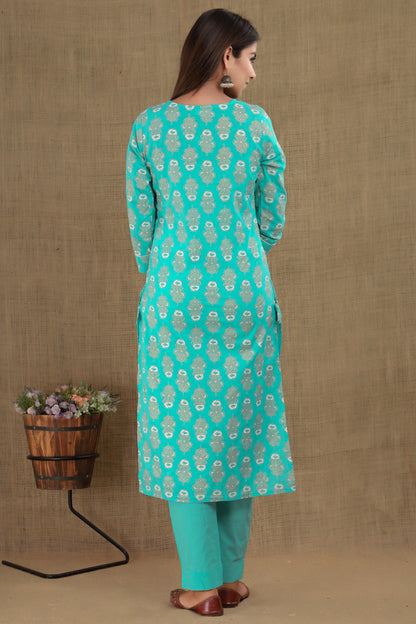 Kaajh Women's Green Floral Printed Suit Set - Distacart