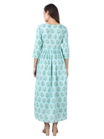 Thumbnail for Kaajh Sky Blue Floral Print Anarkali kurta For Women - Distacart