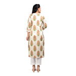 Thumbnail for Kaajh Women's Off White Booti Print kurta - Distacart