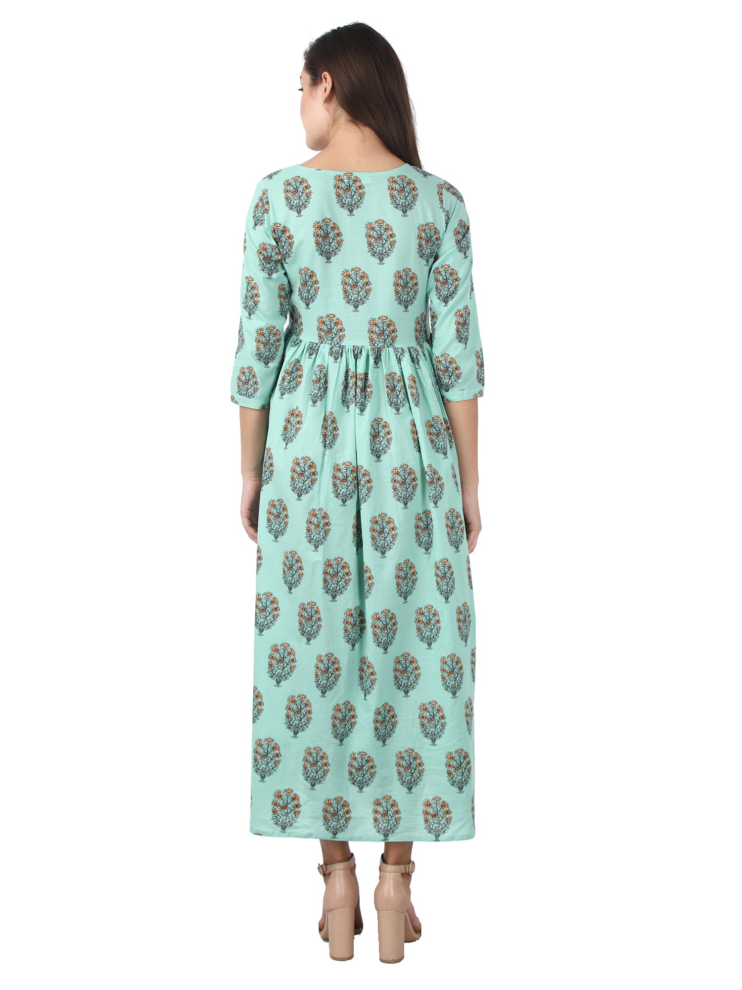 Kaajh Women's Sky Blue Floral Print Anarkali kurta - Distacart