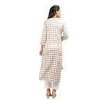 Thumbnail for Kaajh Women's Off White Thread Embroidery Kurta - Distacart