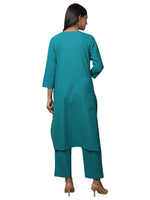 Thumbnail for Kaajh Women's Green Solid Sequin Embellishment Kurta - Distacart