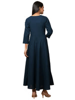 Thumbnail for Kaajh Women's Blue Solid Sequin Anarkali Kurta - Distacart