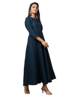 Thumbnail for Kaajh Women's Blue Solid Sequin Anarkali Kurta - Distacart