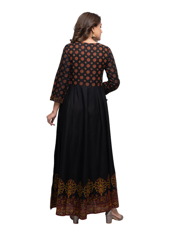 Kaajh Women's Black Mirror Embellishment Ethnic Kurta - Distacart