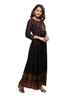 Thumbnail for Kaajh Women's Black Mirror Embellishment Ethnic Kurta - Distacart