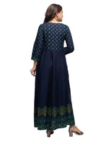 Thumbnail for Kaajh Women's Blue Mirror Embellishment Ethnic Kurta - Distacart