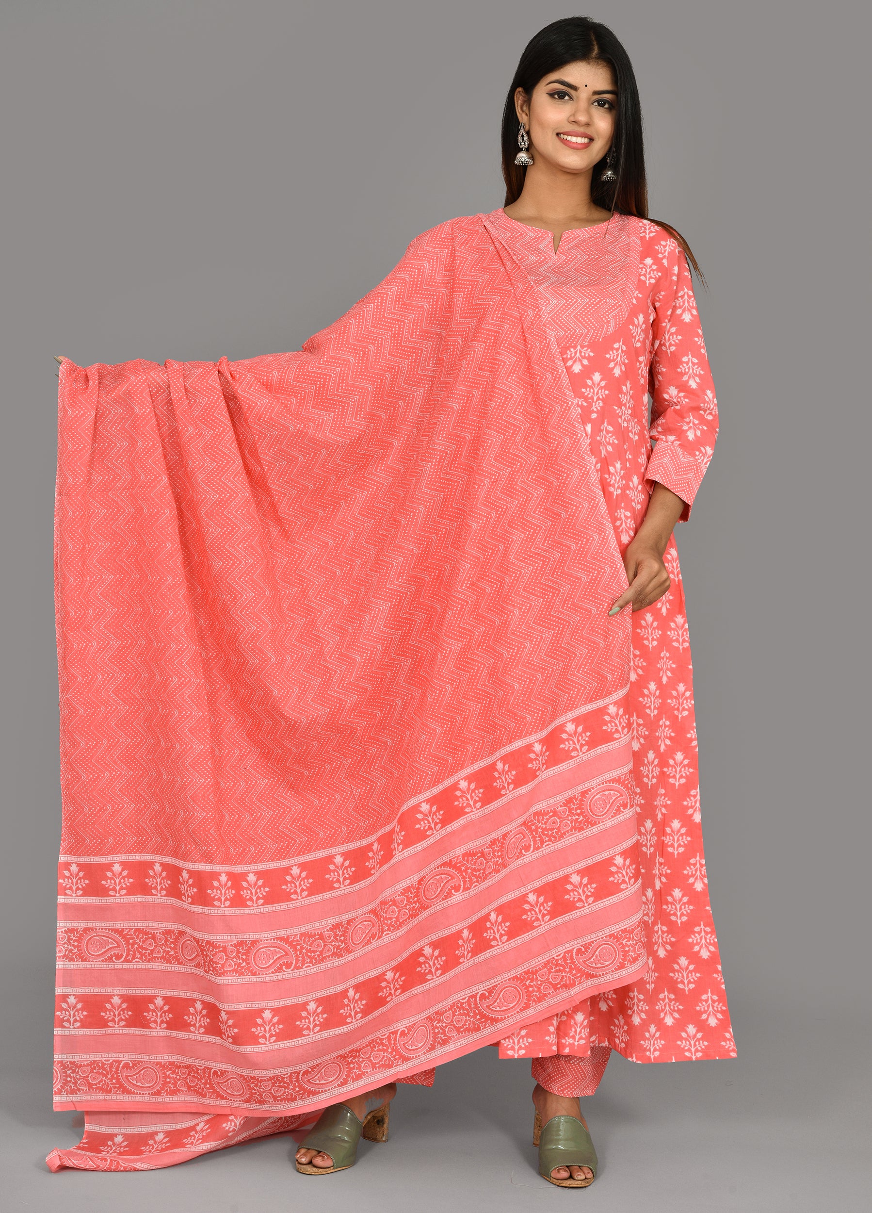 Kaajh Pink Suit Set In Floral Print For Women - Distacart
