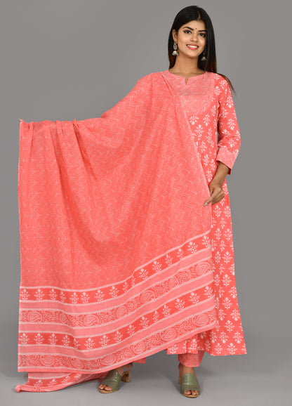 Kaajh Pink Suit Set In Floral Print For Women - Distacart