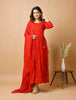 Kaajh Women's Red Zari Embellishment Angrakha Suit Set - Distacart